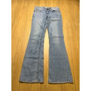 Y2K Aeropostale Women’s Sz 28 Hailey Skinny Flare Low Rise Jeans Blue Whiskered